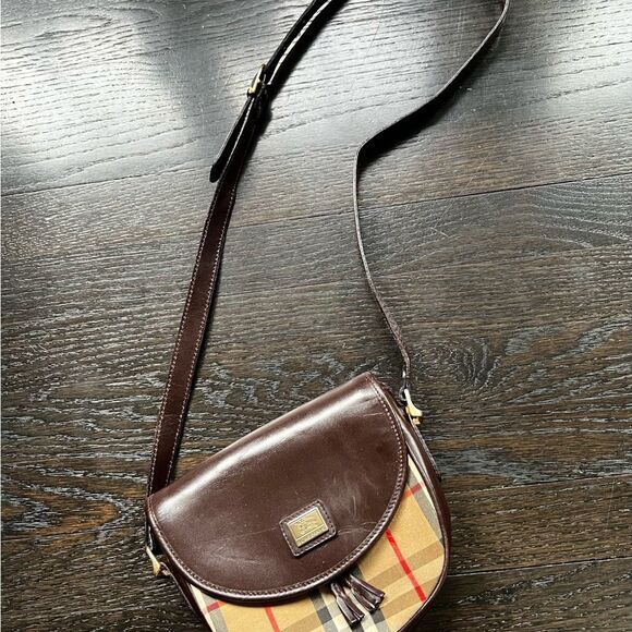 BURBERRY Mini Nova Check Shoulder Bag Canvas/leather Vintage - Picture 2 of 6